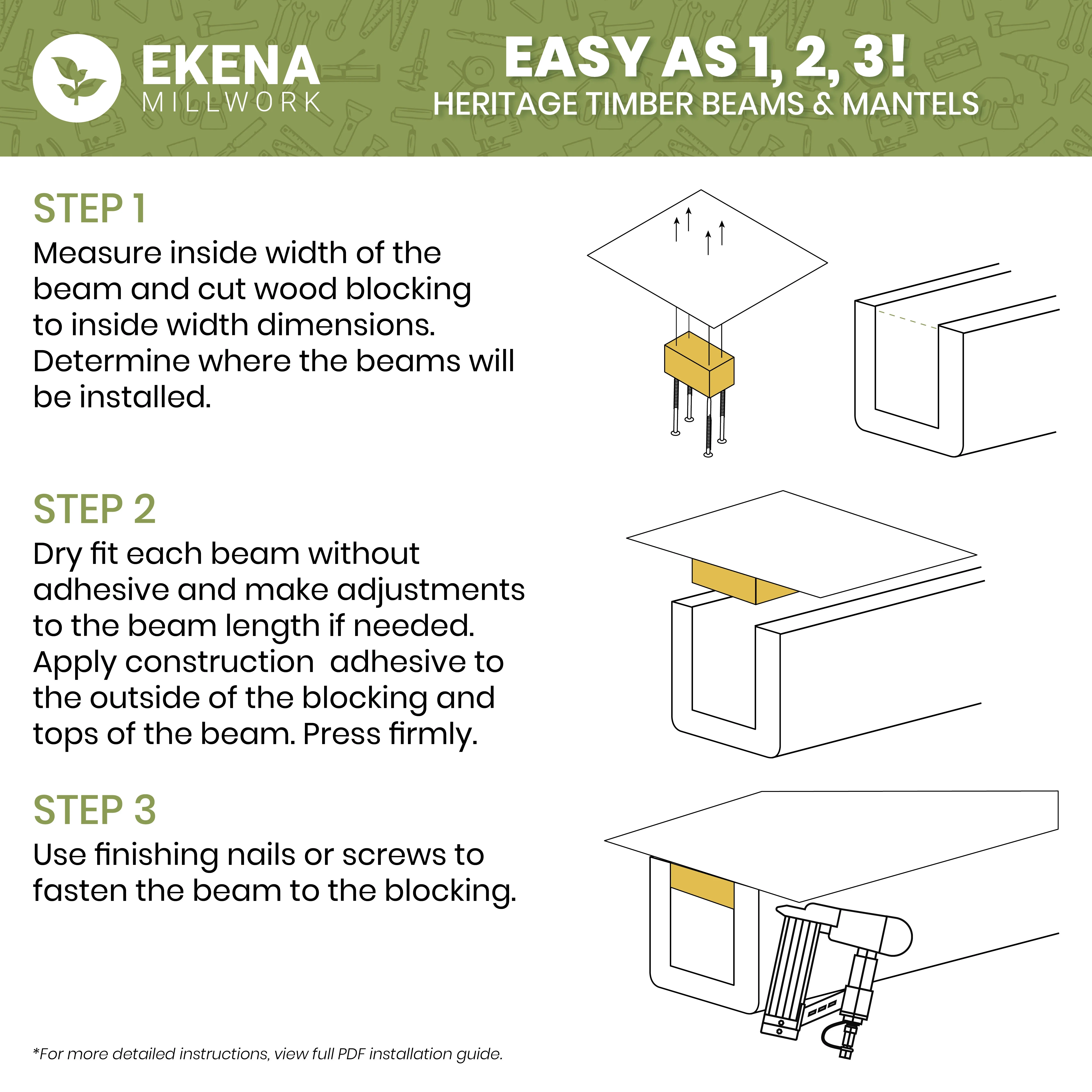 Ekena Millwork 3 1/2"W x 3 1/2"H x 120"L 3-Sided (U-Beam) Mena HeritageTimber Faux Wood Ceiling Beam, Kona Brown