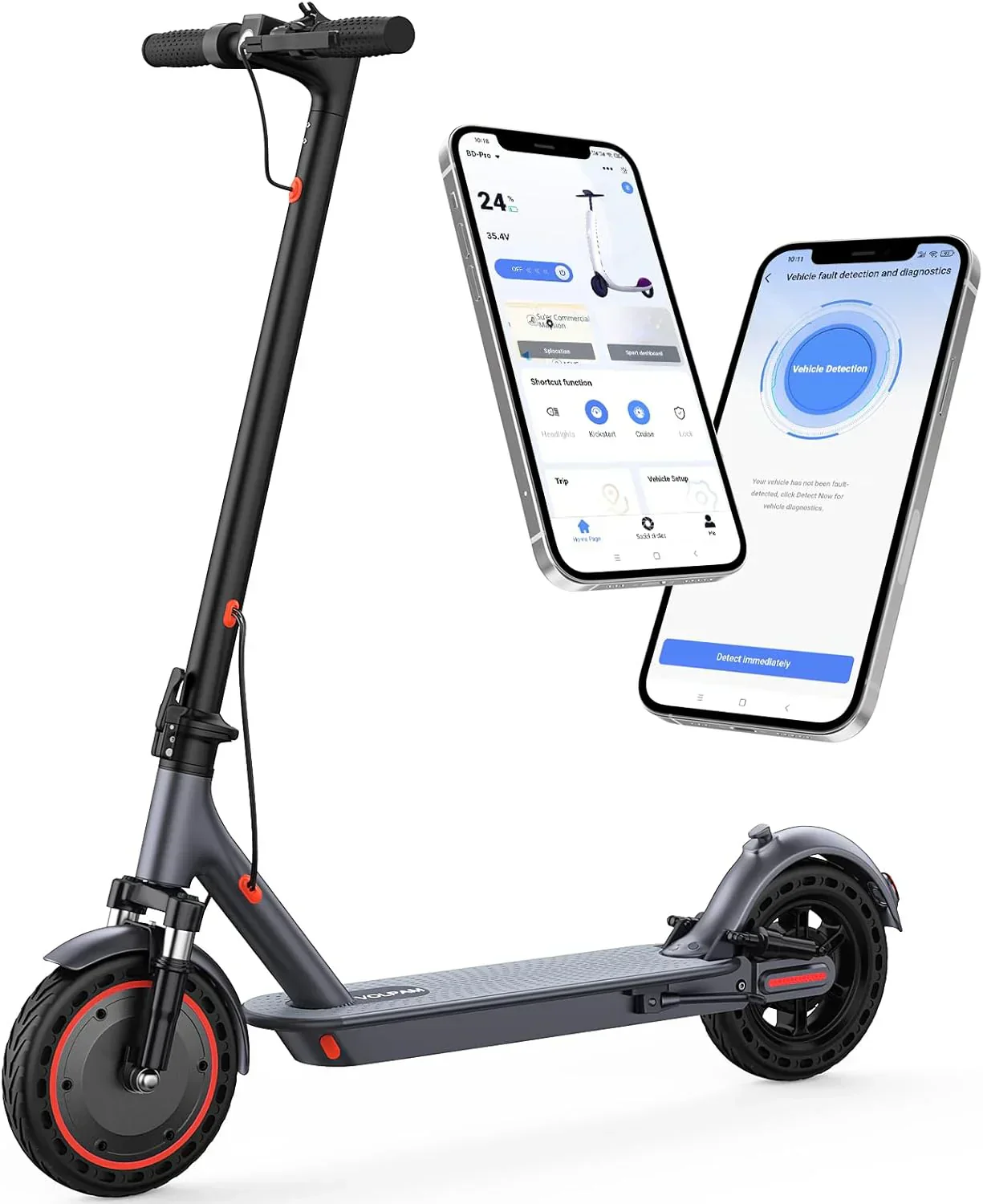 Electric Scooter 350W/500W Powerful Motor 8.5″/10″ Solid Tires 19/22Mph 28/21/12 Miles Range