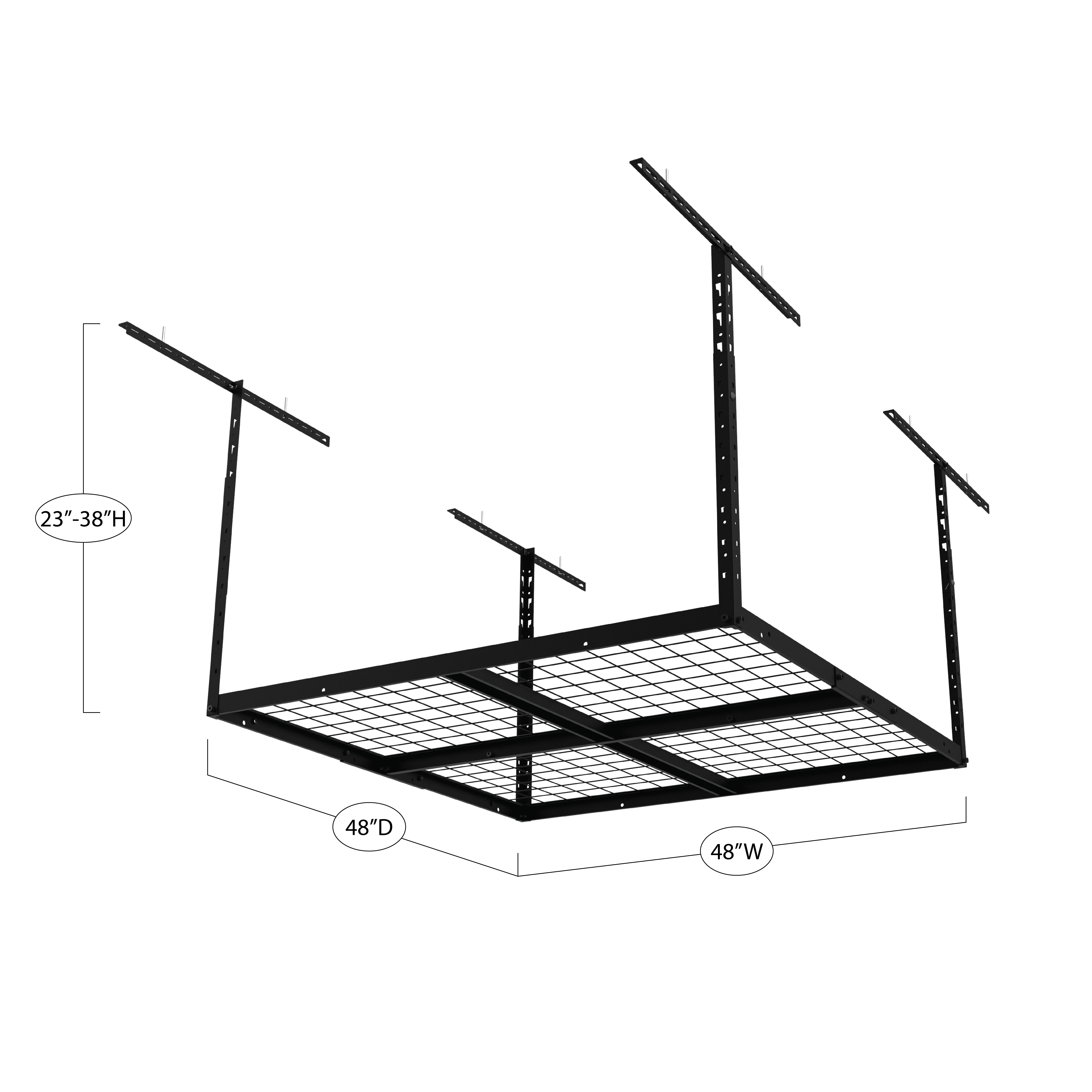 Armadillo Tough Overhead Garage Storage Skyrack, 4' x 8', Adjustable height
