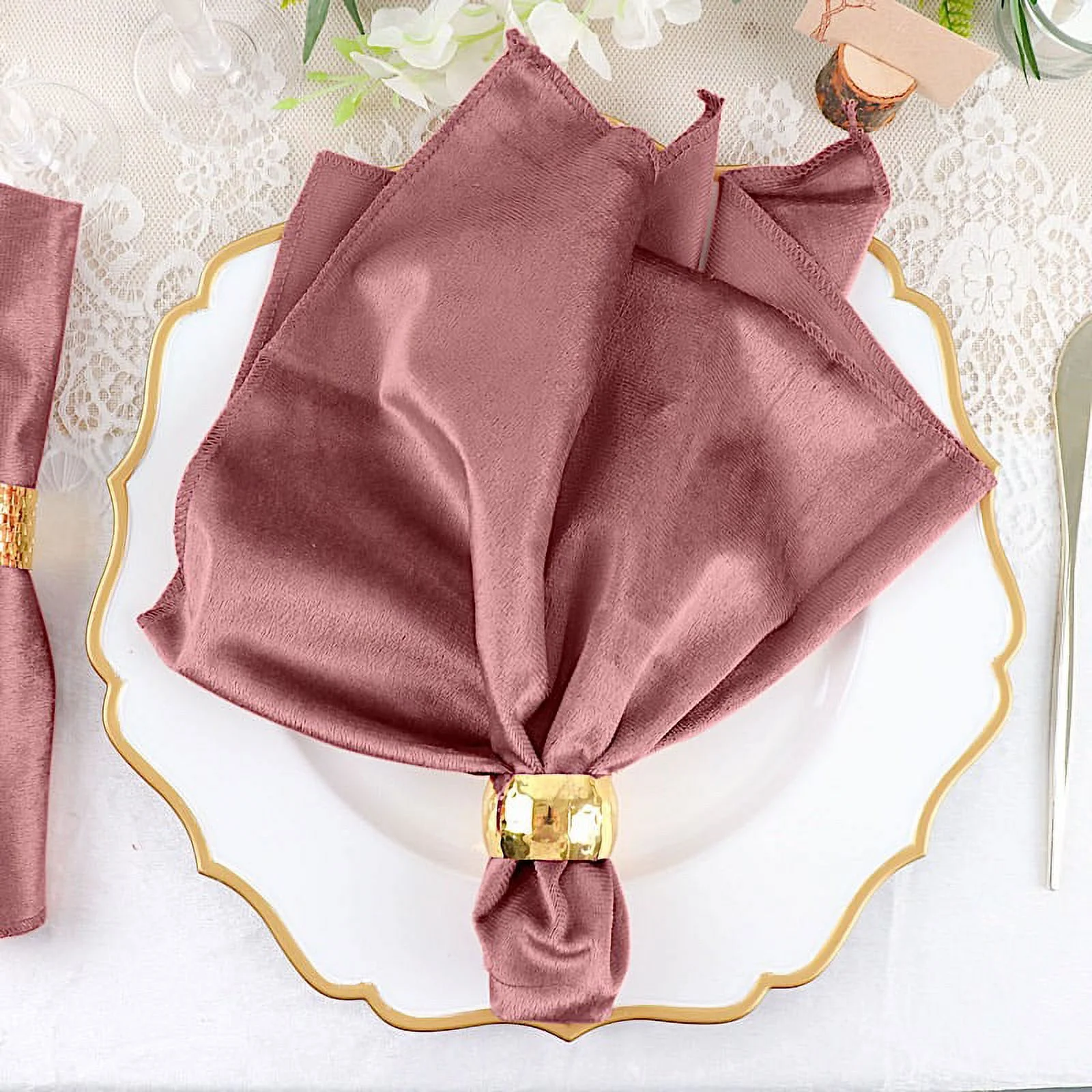BalsaCircle 100 Pieces 20" x 20" Navy Blue Premium Velvet Napkins Linens
