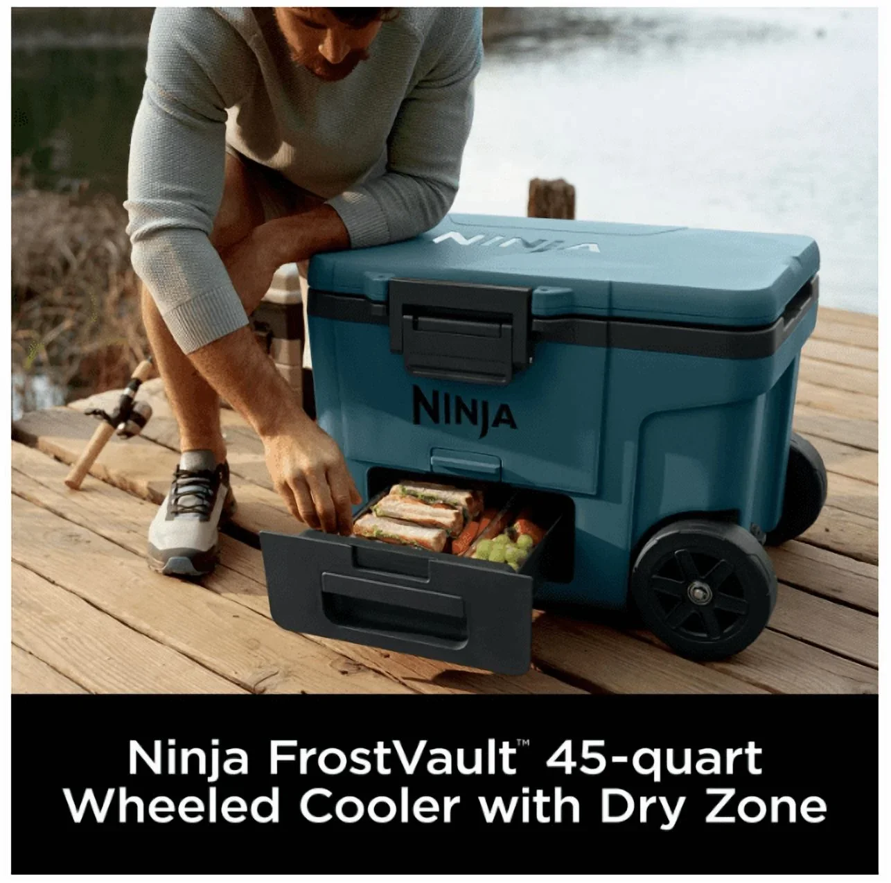Ninja FrostVault 45QT Wheeled Cooler, Ocean Blue - FB245AOB