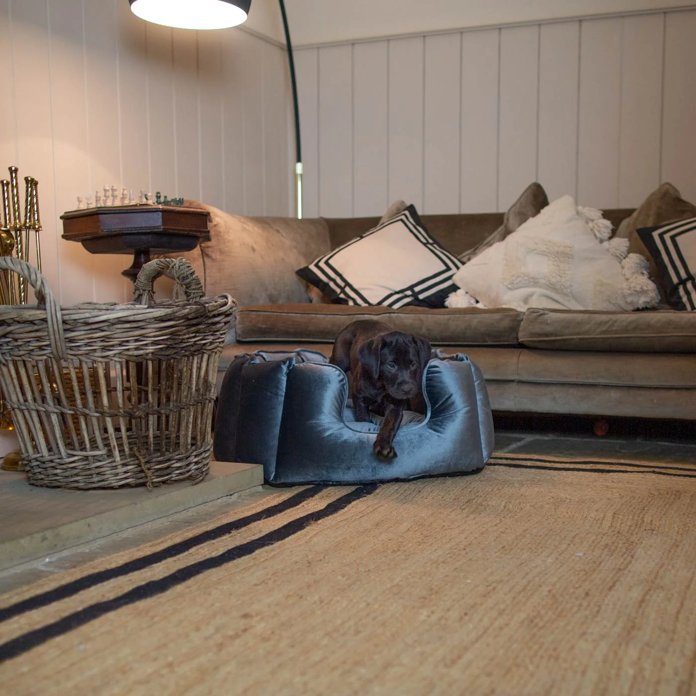 High Wall Bed For Dogs in Velvet