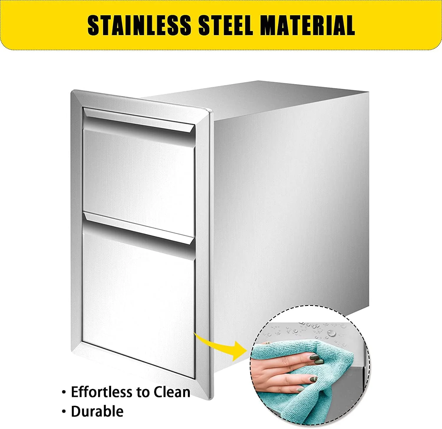 Outdoor Kitchen Door Drawer Combo 29.5" W x 21.6" H x 22.4"D, Access Door/Triple Drawers with Propane Drawer and Adjustable Garbage Ring, Perfect for BBQ Island Patio Grill Station