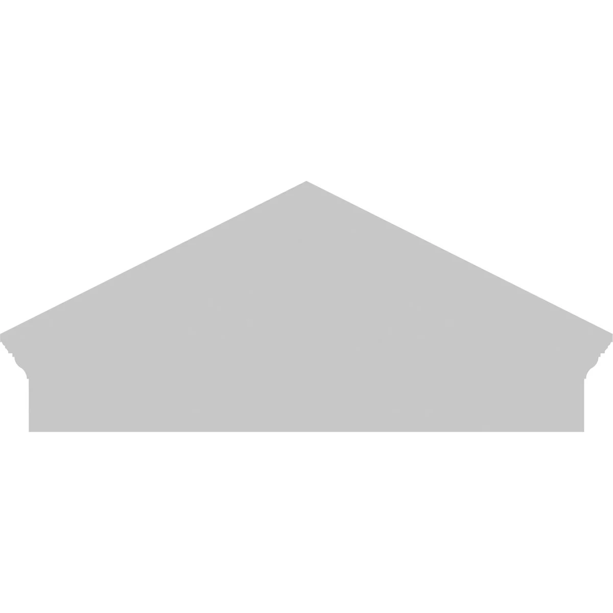 Ekena Millwork 52"W x 19-7/8"H x 2-3/4"P (Pitch 6/12) Peaked Cap Sunburst Architectural Grade PVC Combination Pediment