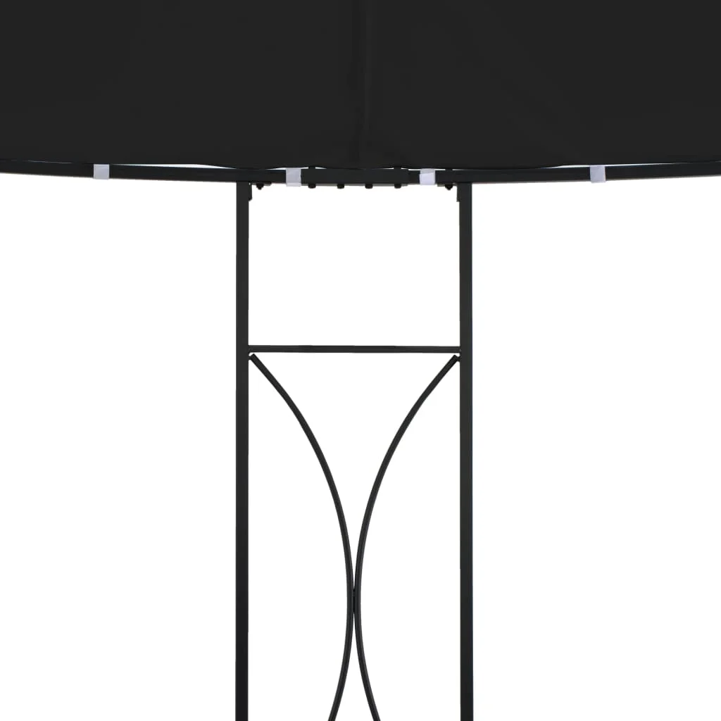 vidaXL Outdoor 9.8 x 9.5 Round Canopy Pavilion, UV & Water-Resistant, White & Black