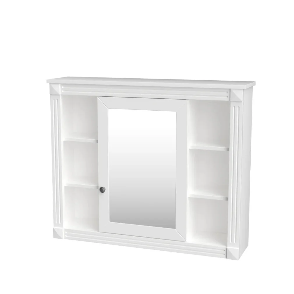 36'' Bathroom Vanity Set With Ceramic Sink Top, Mirror Cabinet, 2 Doors And 2 Drawers - Gray
