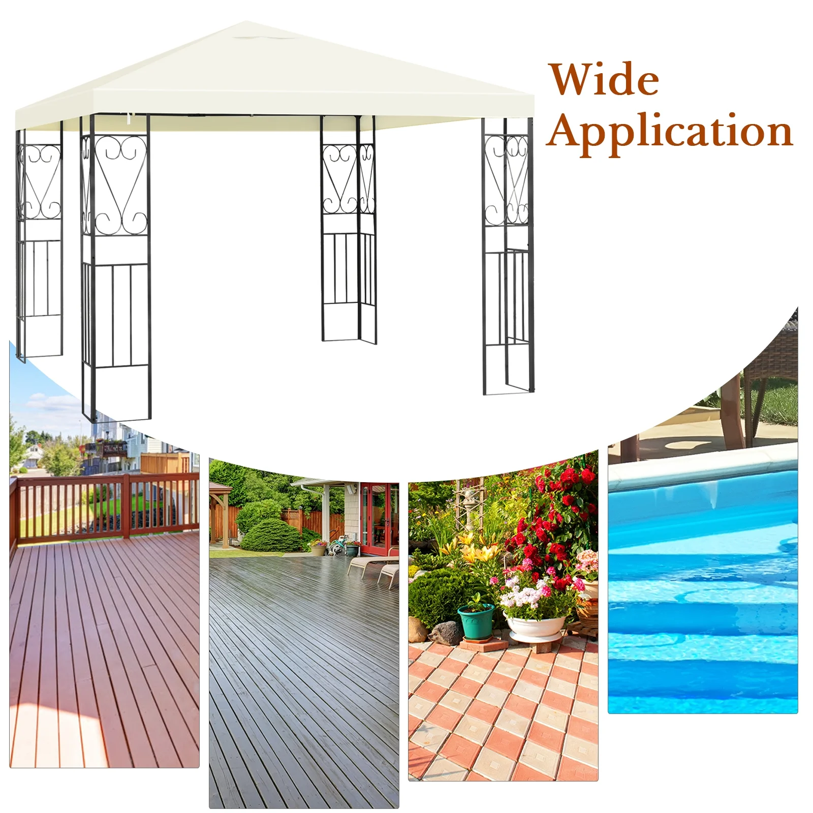 Topbuy 10' x 10' Large Outdoor Canopy Gazebo, sun-proof and drizzle-proof