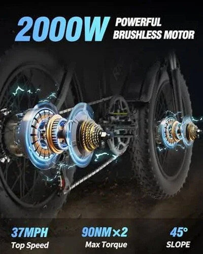 Dual Motor Electric Bike 2000W 52V 40Ah - Q20PRO