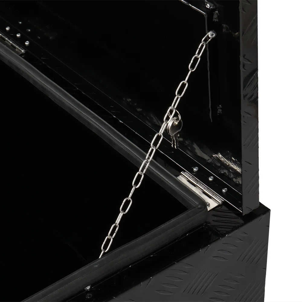 IVV Aluminum Truck Trailer Tool Box Pickup Underbody Truck Bed Storage Toolbox RV Trailer Organizer with T-Handle Latch Dual Lock Keys - Black, 42"L x 18"W x 17"H
