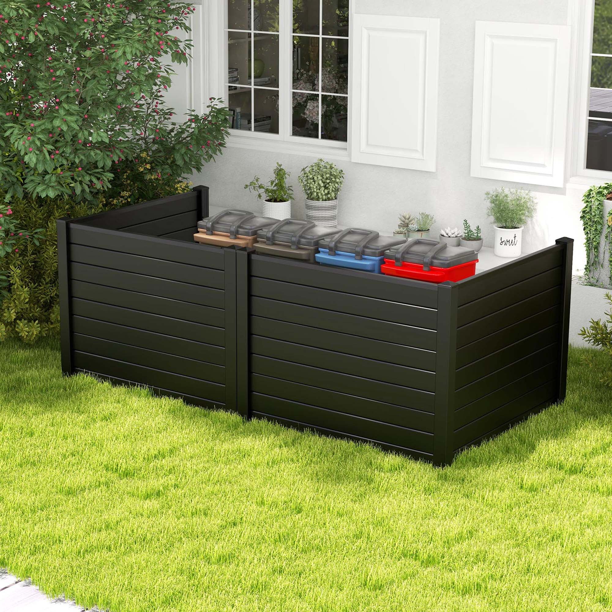 Costway 48"L x 37.5"H Air Conditioner Fence with 3 Ground Stakes