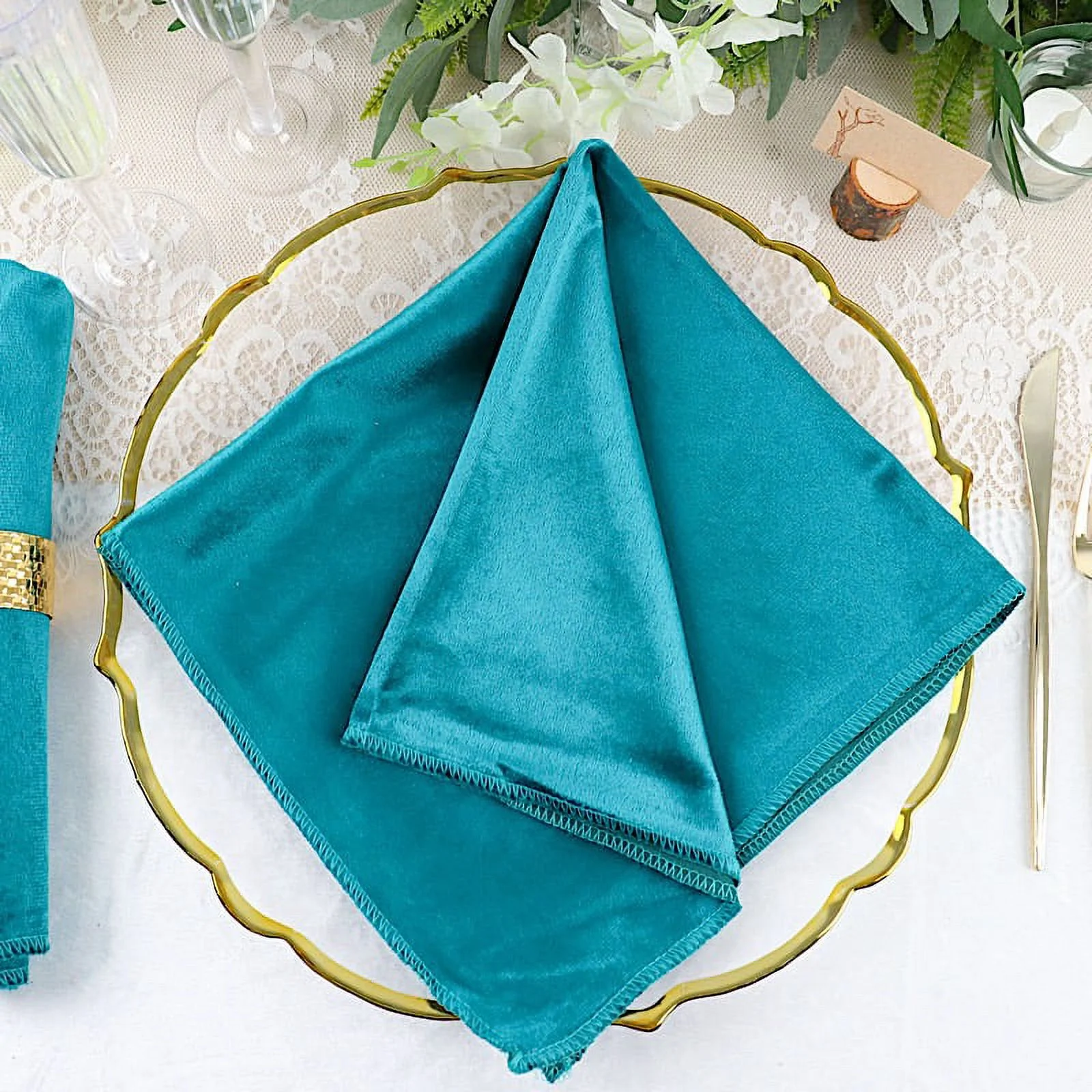 BalsaCircle 100 Pieces 20" x 20" Navy Blue Premium Velvet Napkins Linens
