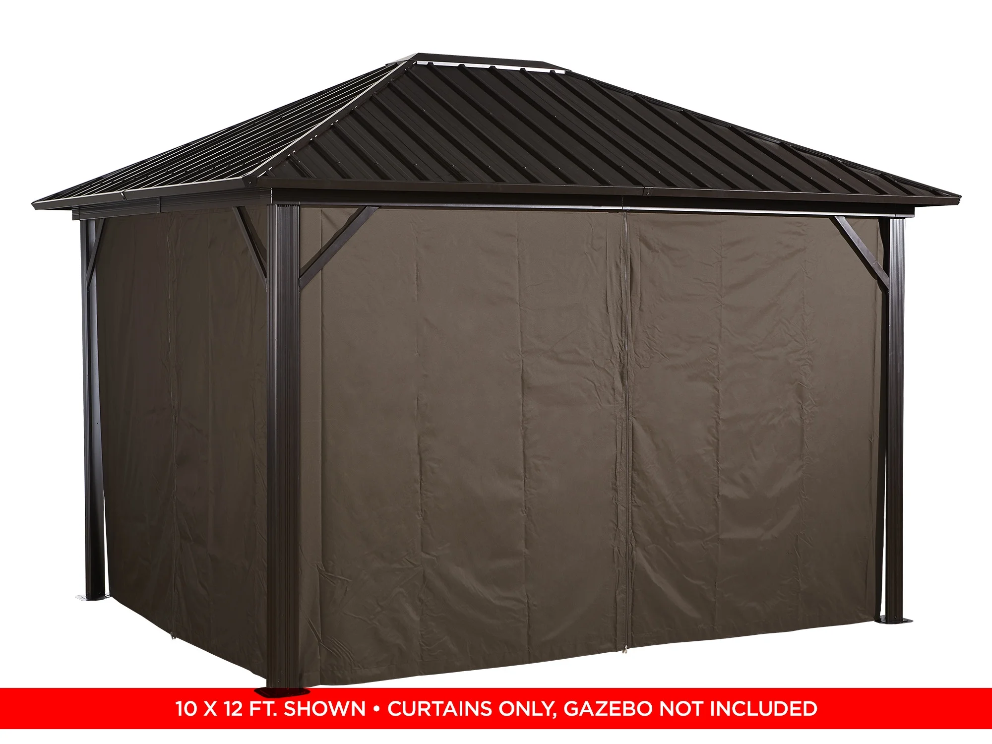 Sojag12' x 12' Brown Outdoor Canopy Sidewalls, Includes Hooks (1 Pack)