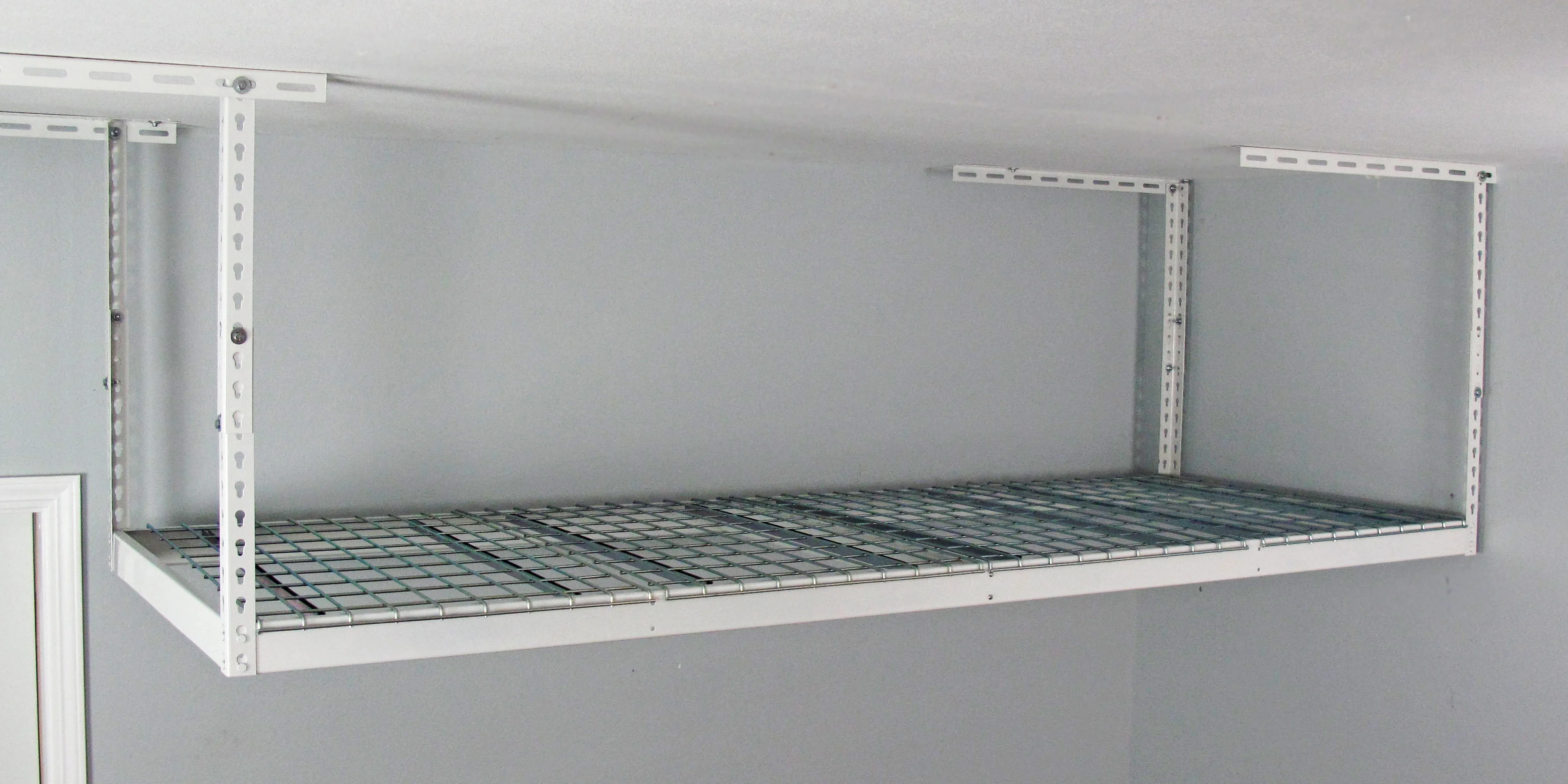 MonsterRax 3' x 8' Overhead Garage Storage Rack Holds 450 Pounds, White