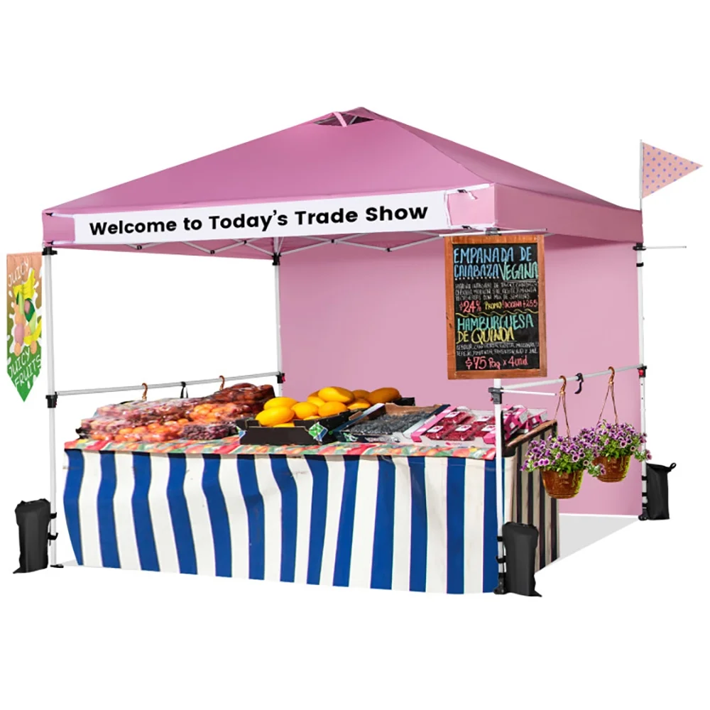 Gvn 10 x 10 ft Pink Pop up Outdoor Canopies, Waterproof