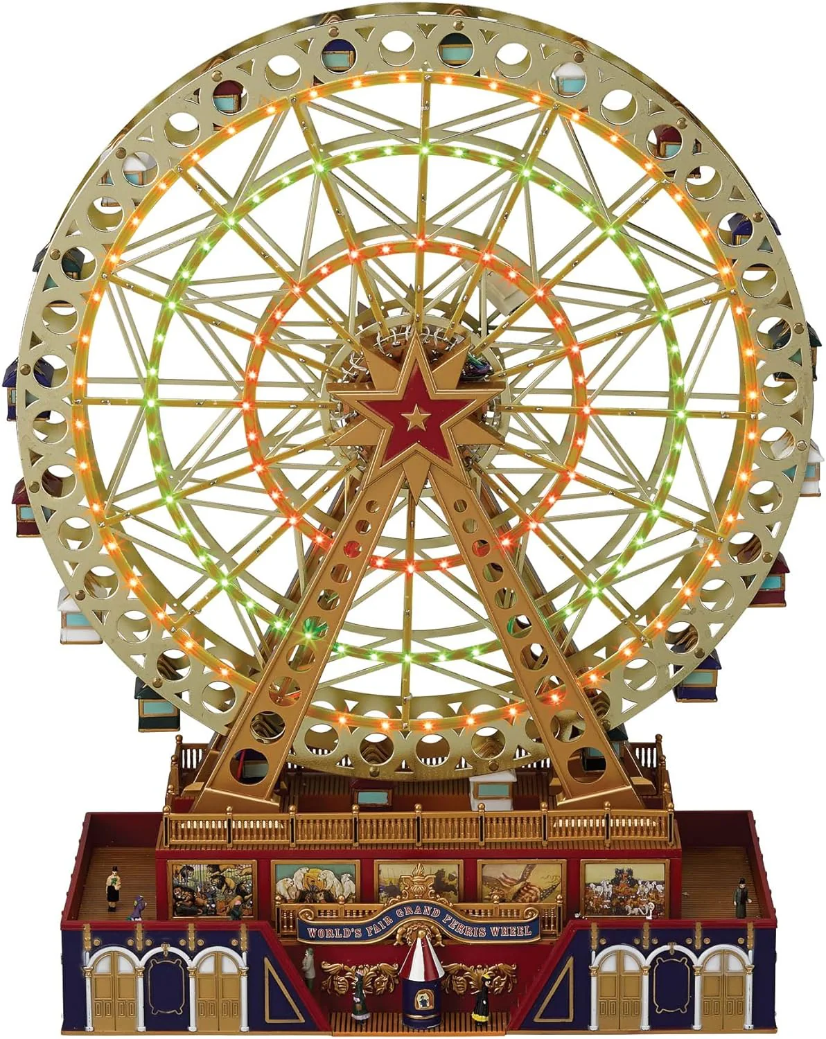 World’s Fair Ferris Wheel Musical Animation Indoor Christmas Decor, 15″, Gold & Very Merry Carousel Musical Animation Indoor Christmas Decor, 12″, Red