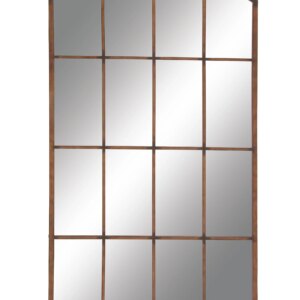 DecMode 39" x 71" Copper Window Pane Inspired Wall Mirror with Arched Top