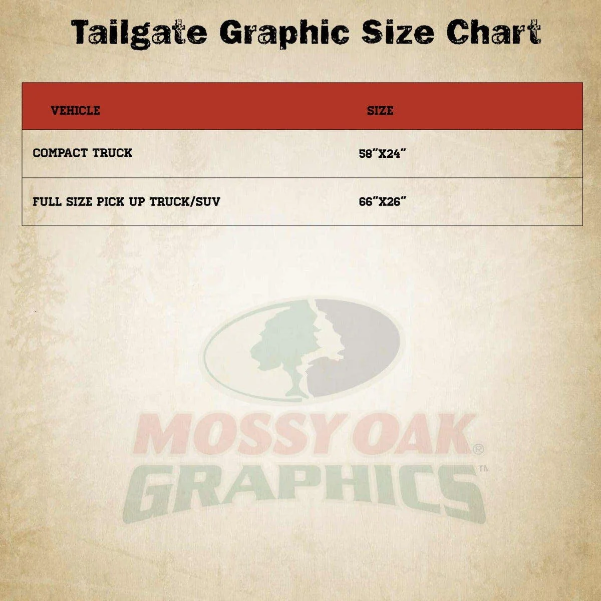 Mossy Oak Camo Tailgate Graphic - Compact Truck (58" x 24") - Duck Blind
