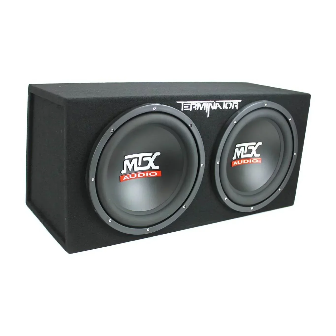 MTX TNE212D 12-Inch Dual Loaded Subwoofer Enclosure 2-Pack With Planet Audio AC1500.1 Amplifiers 2-Pack And Soundstorm AKS8 Wiring Kit