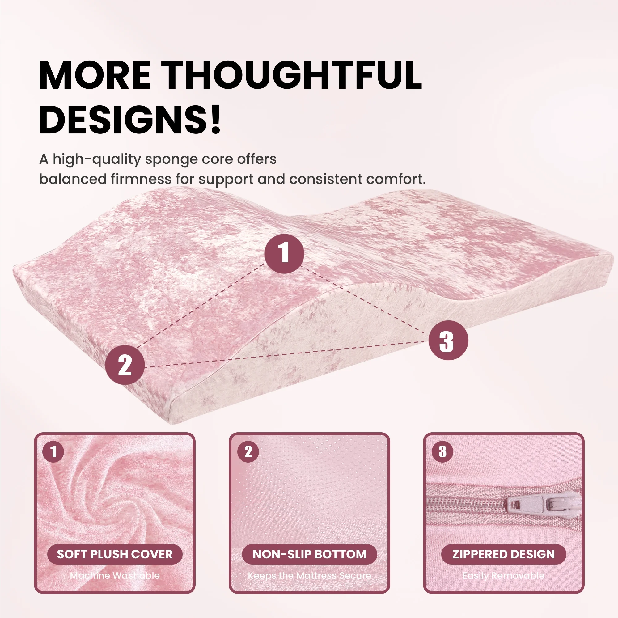 Lash Bed Foam Topper, Massage Table Memory Foam Topper, Ergonomic Curved Mattress Topper Lash Bed Cushion for Beauty Salon (71 Inches X 23.6 Inches(180cm X 60cm))
