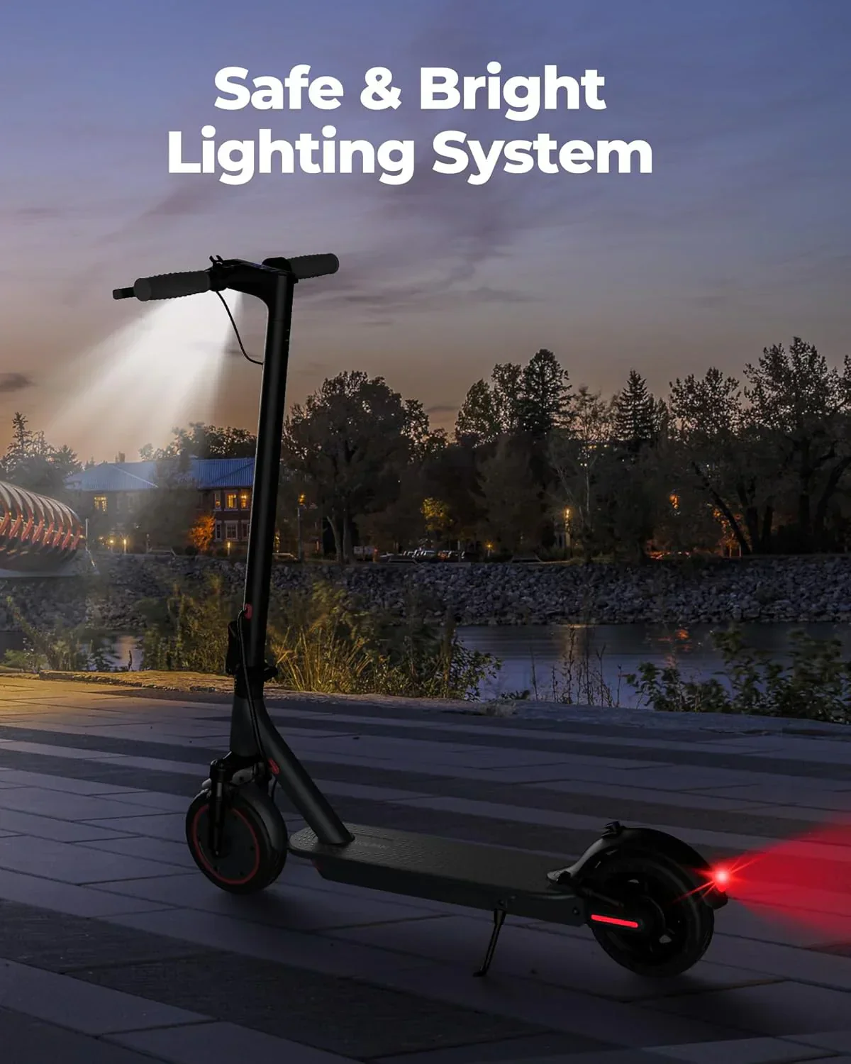 Electric Scooter 350W/500W Powerful Motor 8.5"/10" Solid Tires 19/22Mph 28/21/12 Miles Range
