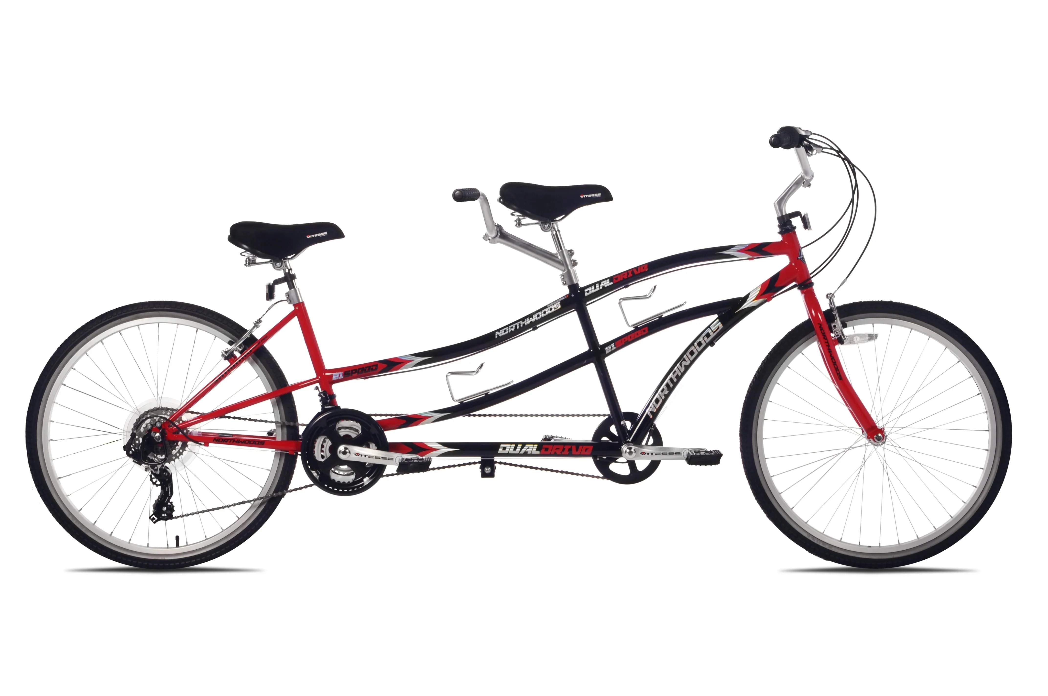 Northwoods 26in 21-Speed Dual Drive Tandem Adult Bike – Red/Black
