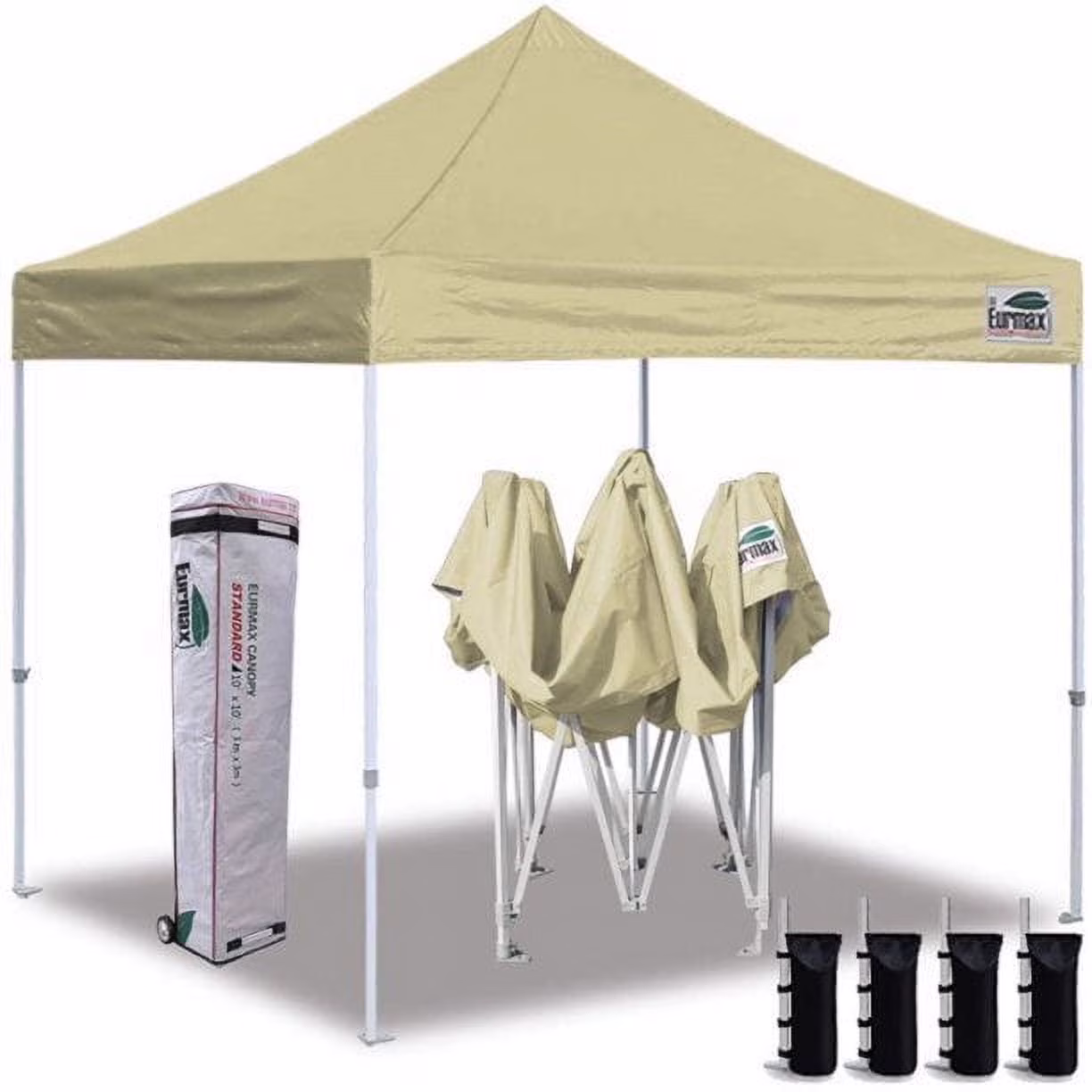 Euromax Canopy 10' x 10' Emerald Pop-up Canopy and 56lbs Instant Outdoor Canopy