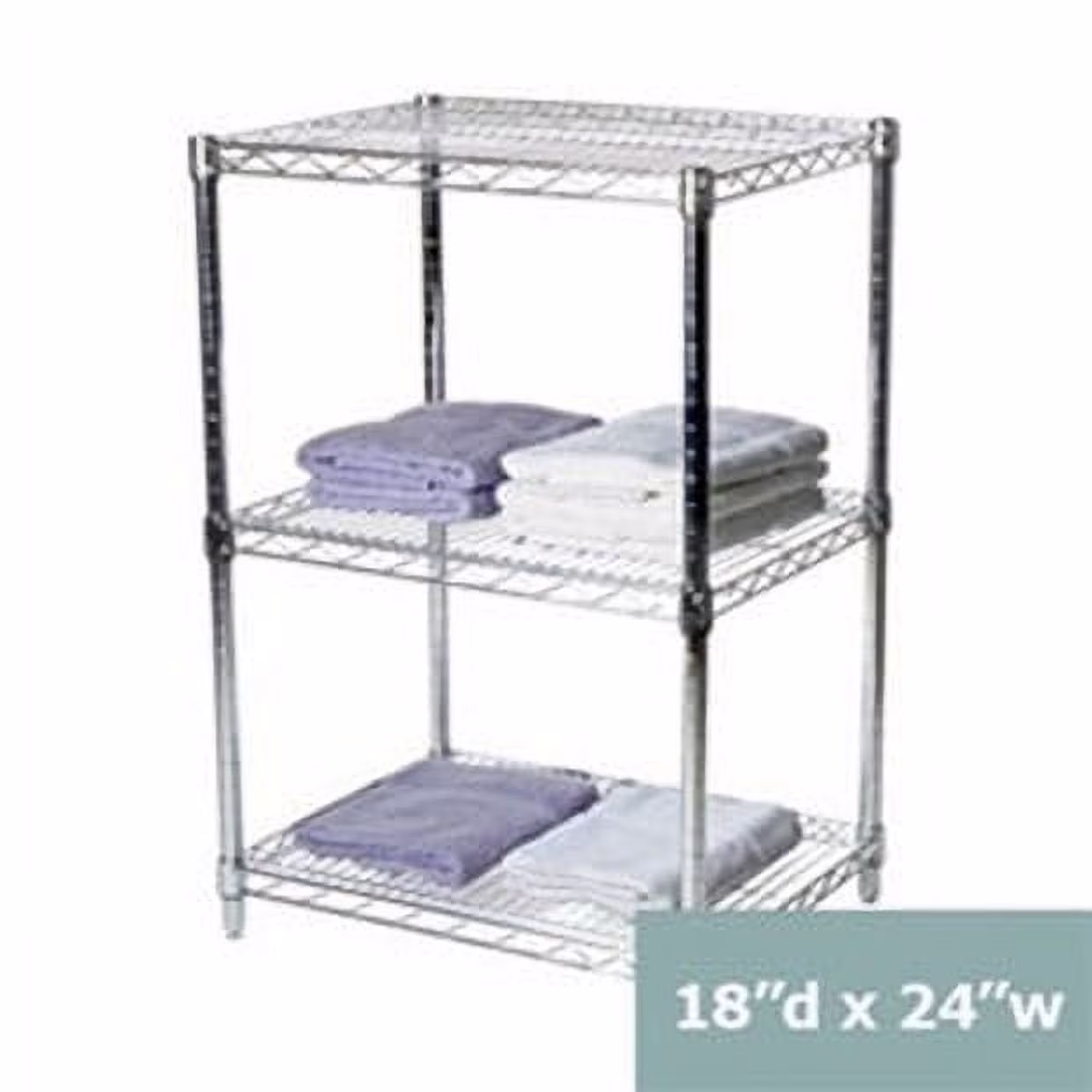 Shelving Inc. 18" d x 18" w Chrome Wire Shelving with 3 Shelves