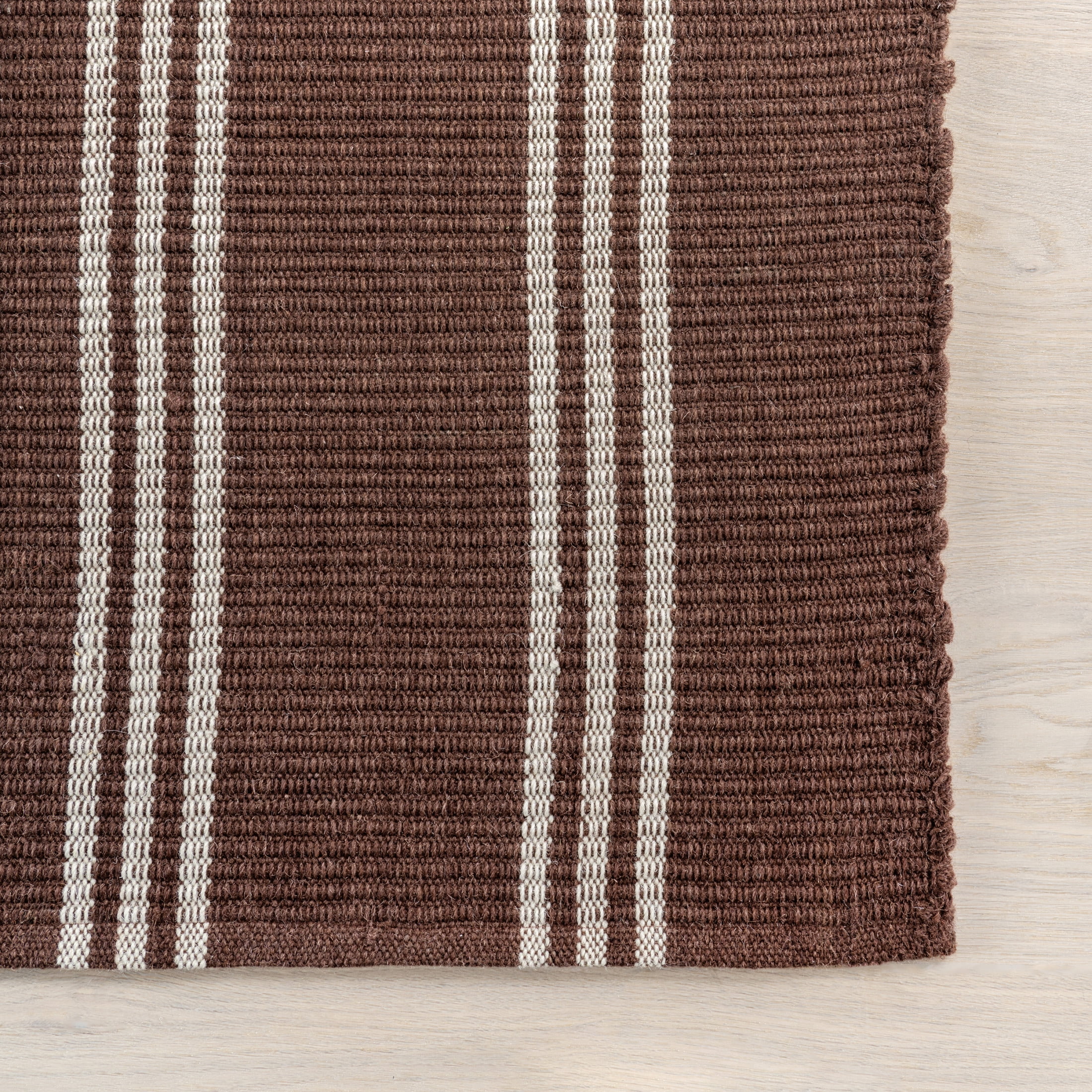 Rugs USA Hawthorn Striped Wool Area Rug, 4' x 6', Hawthorn Ivory