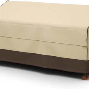 Waterproof Outdoor Couch Cover, 600D Heavy Duty 3-Seater Patio Sofa Cover, 80-Inch Patio Furniture Covers with Large Air Vent (80" x 38" x 35", Brown & Khaki)