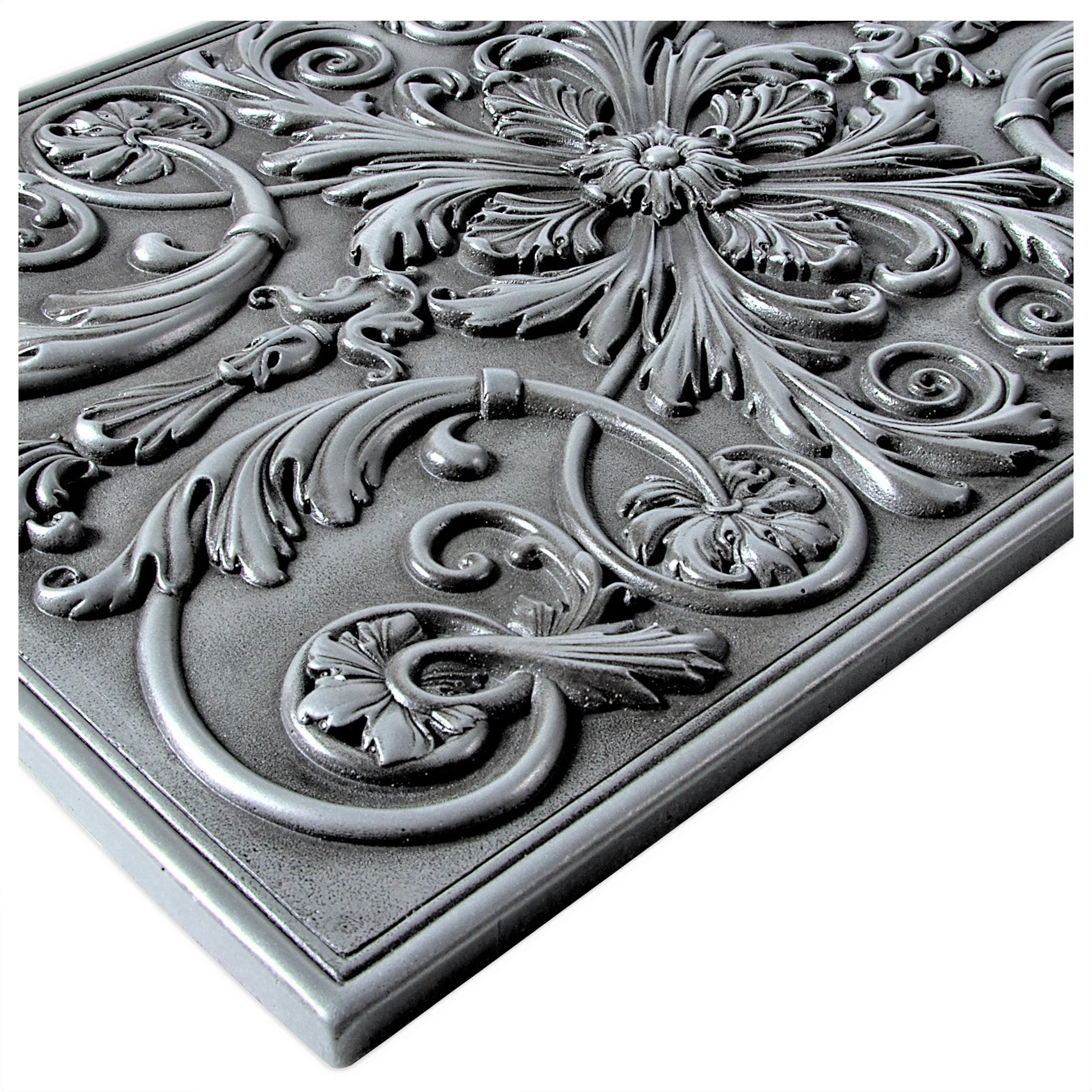 Backsplash Tile for Kitchen and Fireplace Royal 12 x 18 Metal Mural Pewter Nickel