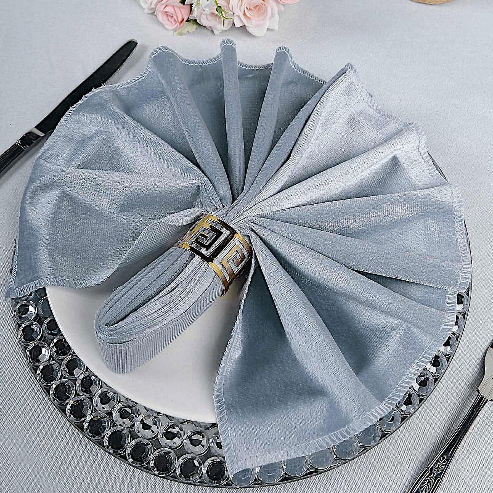 BalsaCircle 100 Pieces 20" x 20" Navy Blue Premium Velvet Napkins Linens