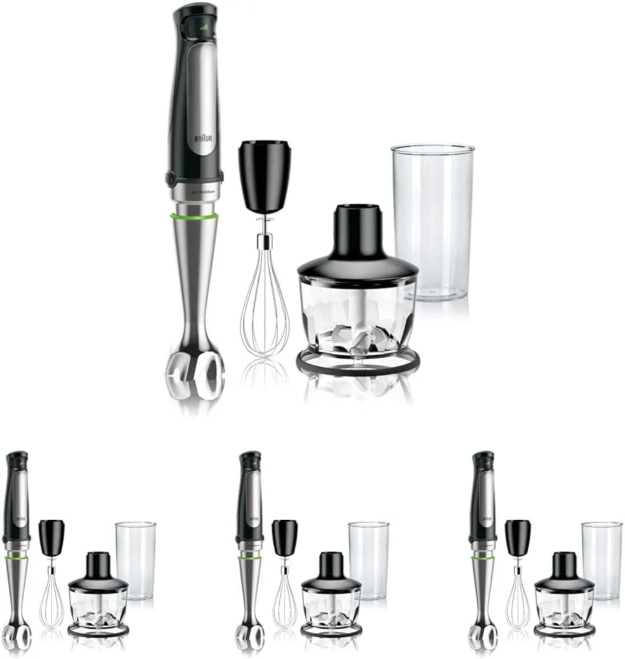 Braun MultiQuick 7 3-in-1 Immersion Blender with Food Processor –Powerful Handheld Electric Stick Blender – Emulsifier for Chopping, Beating & Whisking – Ideal for Soup, Puree, Smoothies & More