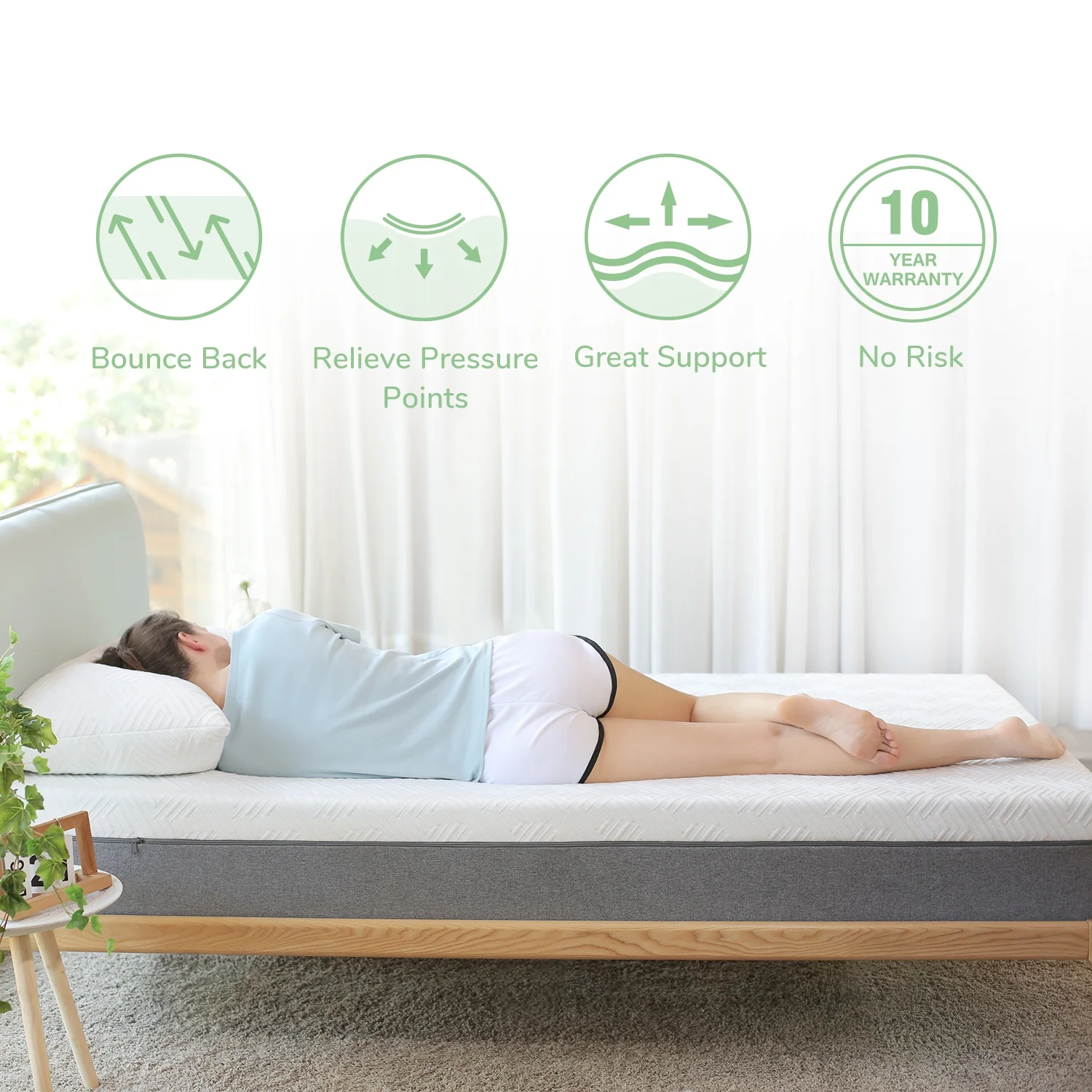 Novilla Full Mattress 10 inch Bliss Memory Foam Mattress in a Box Full Size Bed Mattress