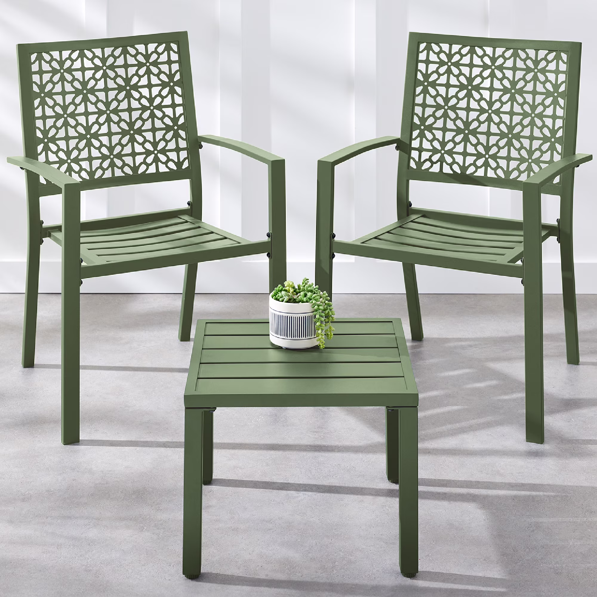 Best Choice Products 3-Piece Stackable Steel Outdoor Conversation Bistro Set, Patio Chat Furniture w/ 2 Chairs, Table- Black