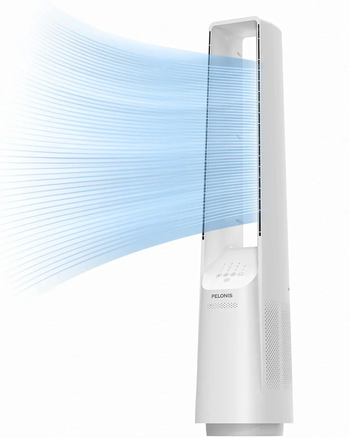 PELONIS 40" Smart Bladeless Fan for Bedrrom - Tower Fan, Alexa/Google/WiFi, DC Motor, 6 Speeds, 4 Modes, Remote, 7H Timer, 90° Oscillation, Safe for Home and Office