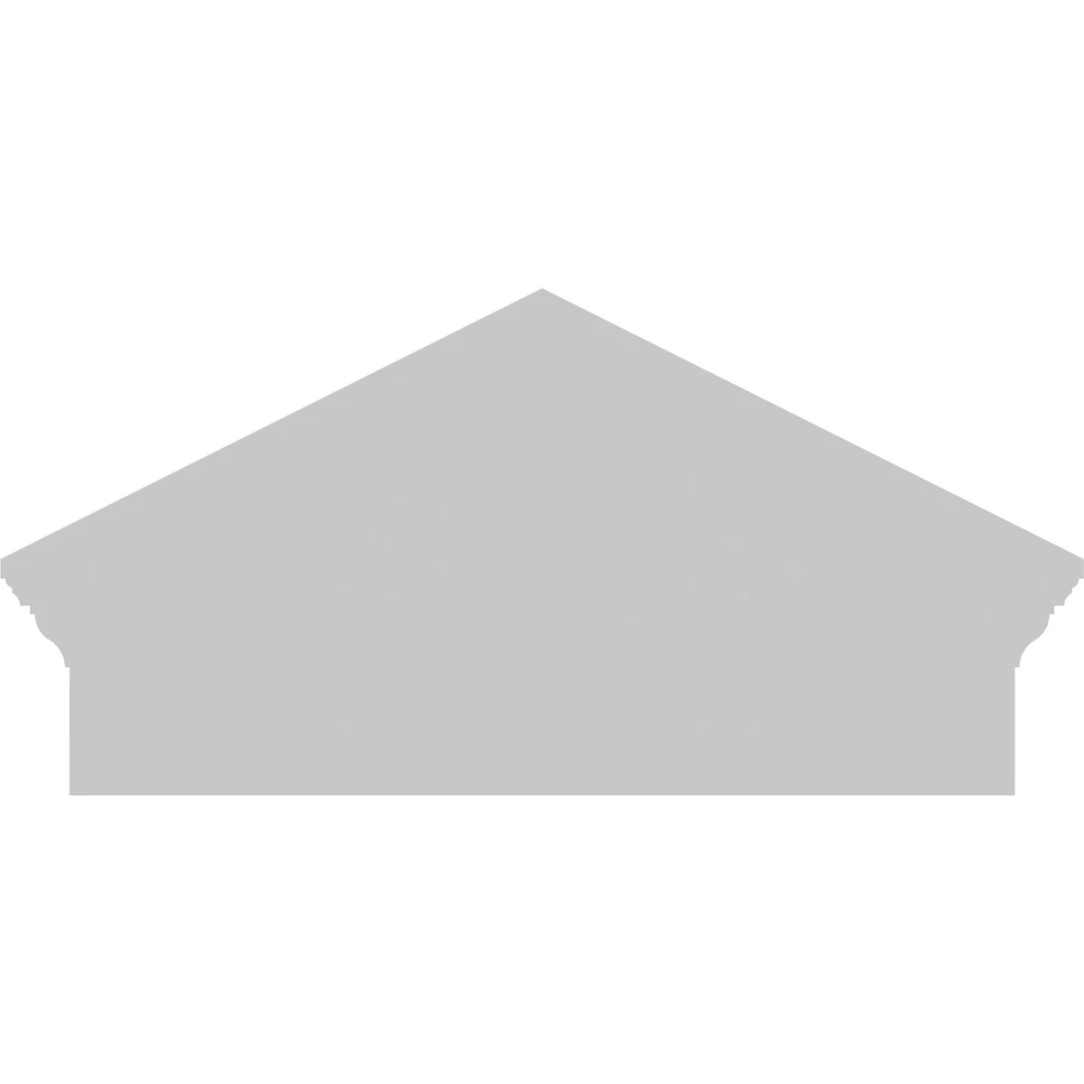 Ekena Millwork 52"W x 19-7/8"H x 2-3/4"P (Pitch 6/12) Peaked Cap Sunburst Architectural Grade PVC Combination Pediment
