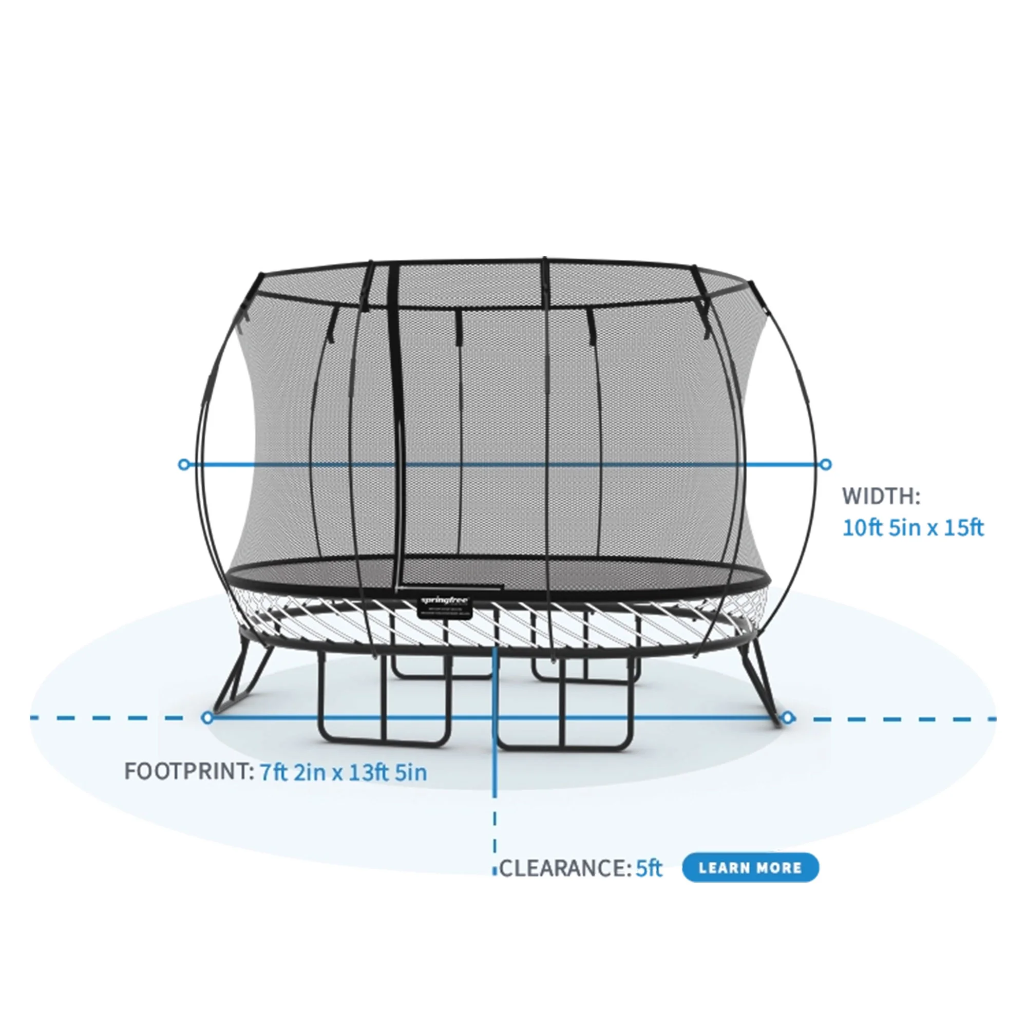 Springfree 8 x 13 ft Large Oval Trampoline w/ Safety Net & SoftEdge Mat