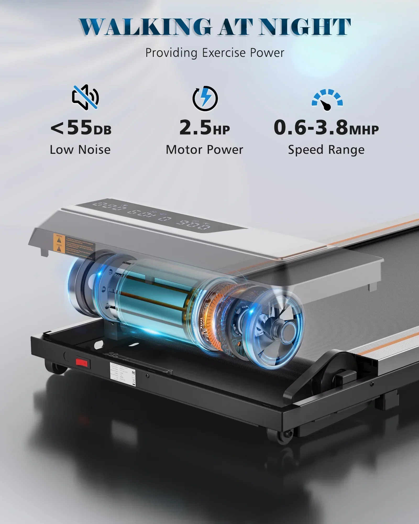Naipo 2-in-1 Treadmill Walking Pad 2.5HP, 265 lb Capacity - LCD Display