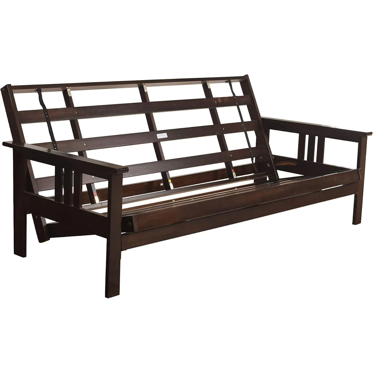 Homestock African Artifacts Full Size Futon Frame Set with Mattress, Easily Converts to Bed, Versatile Design Futon Frame for All Spaces, 33"H x 79"L x 37"D-Color:Linen Charcoal,Size:Barbados