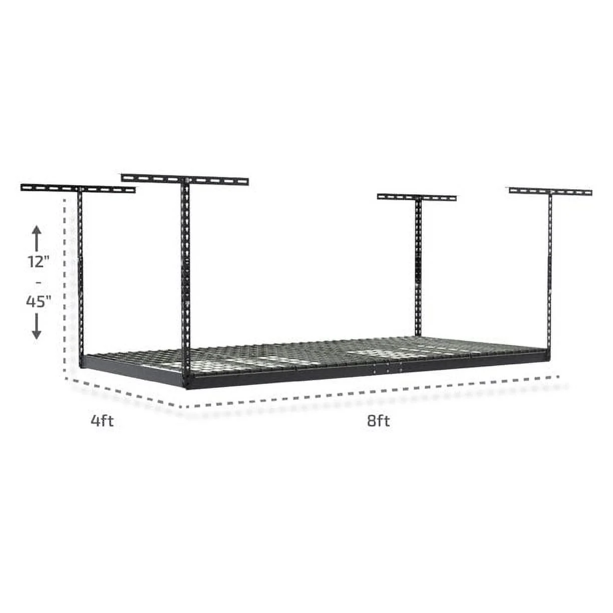 MonsterRax 4' x 8' Overhead Garage Storage Rack Holds 500 Pounds, White