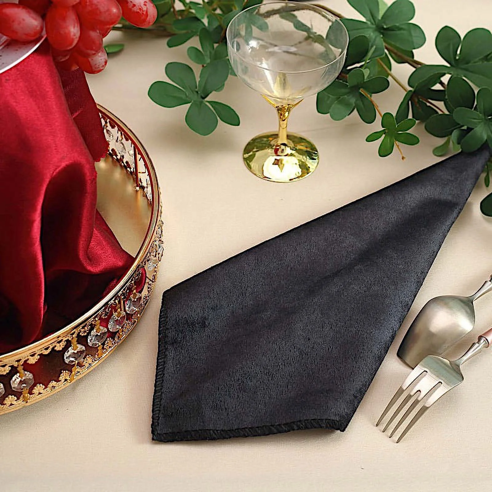BalsaCircle 100 Pieces 20" x 20" Navy Blue Premium Velvet Napkins Linens