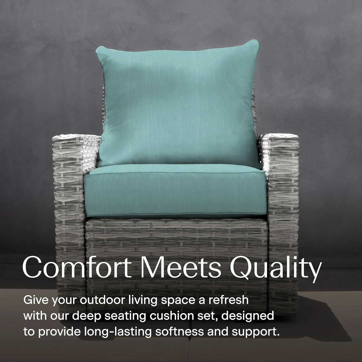 AWFHHT Outdoor Deep Seat, 24" W x 23" D, Zaire Outdoor Chair Cushion