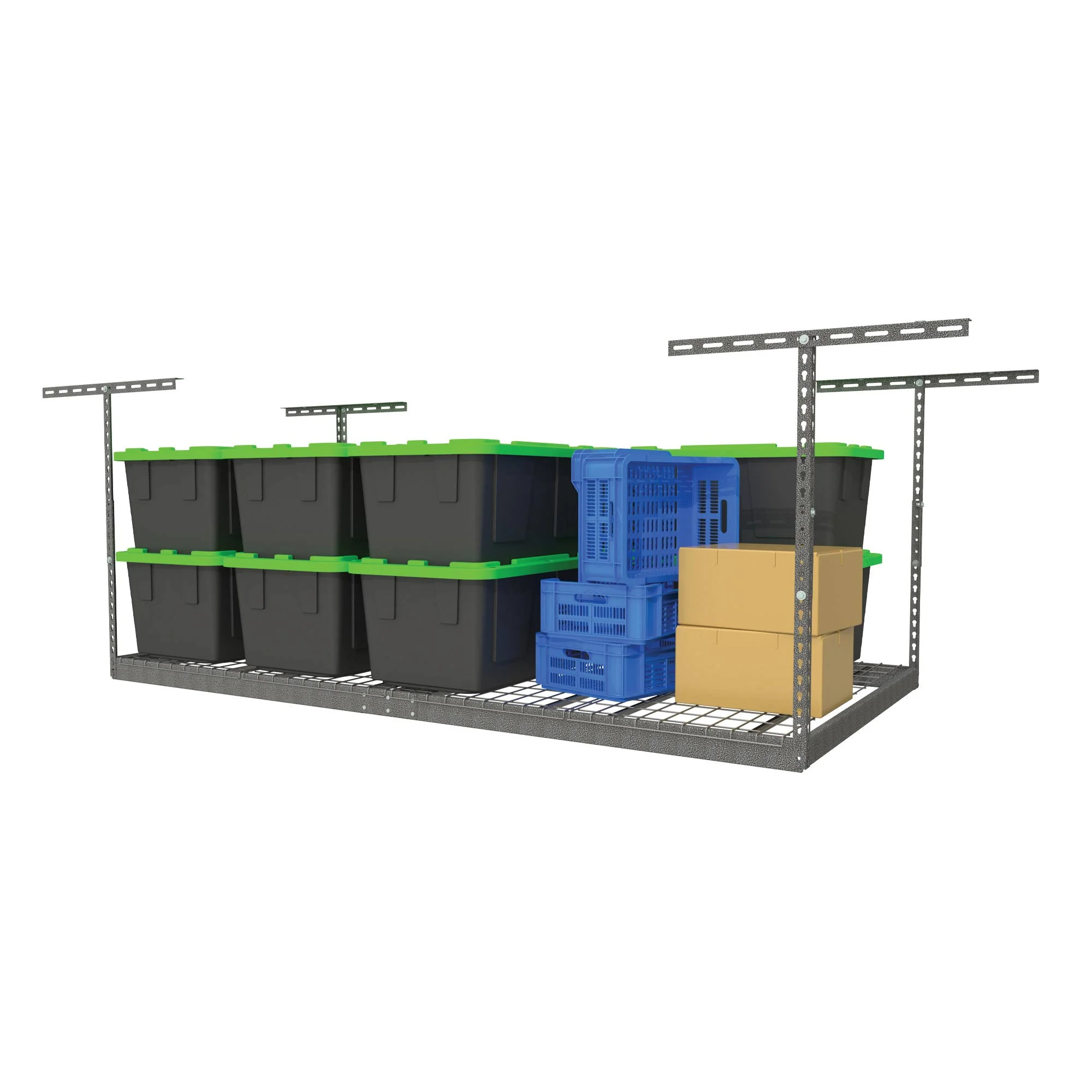 MonsterRax 4' x 8' Overhead Garage Storage Rack Holds 500 Pounds, White