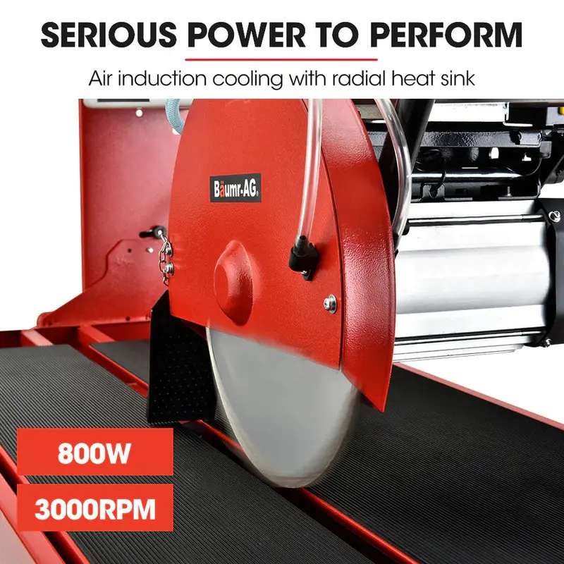 BAUMR-AG Wet Tile Saw, 800W, 200mm Blade, 720mm Max Cut – BTS210