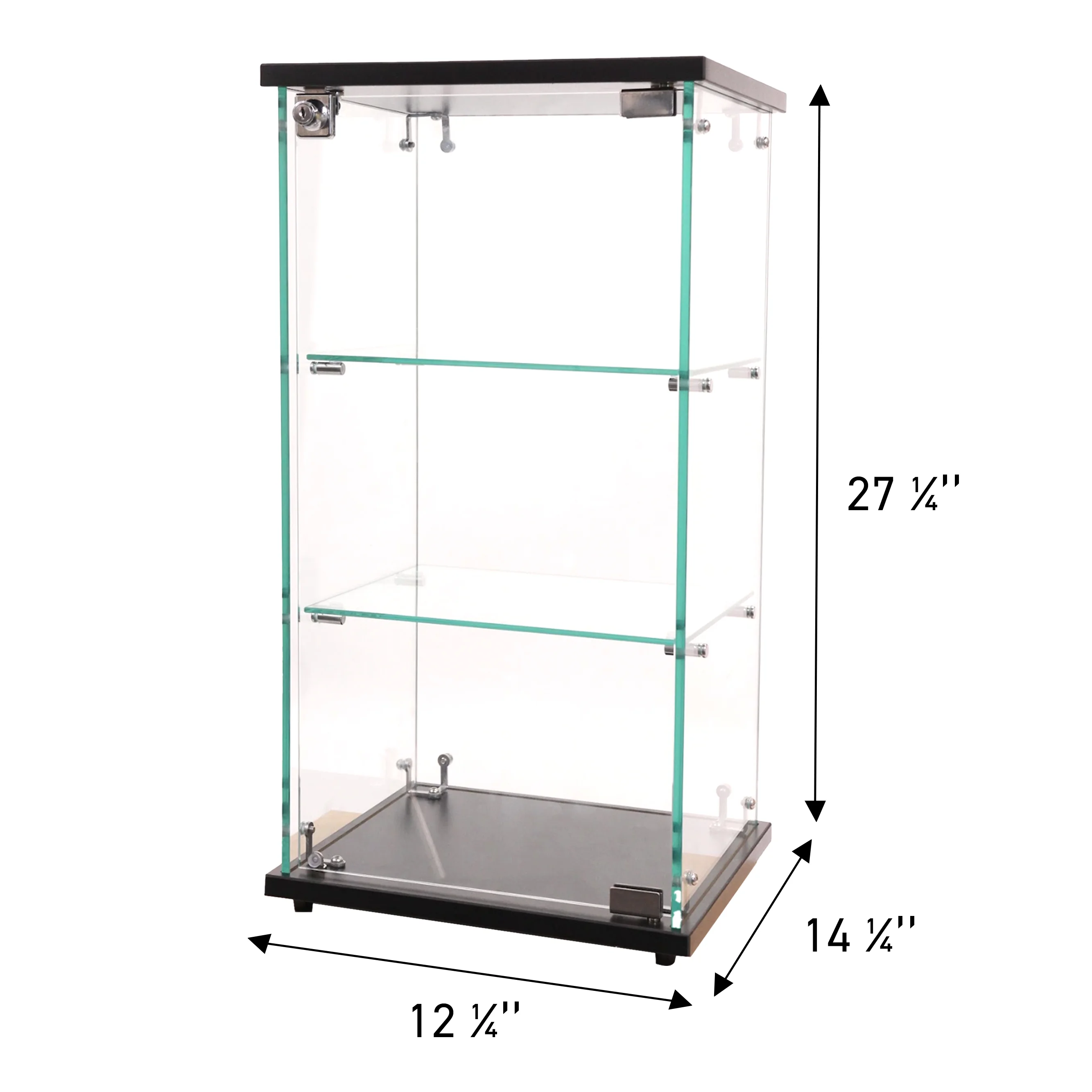 SSWBasics Infinity Countertop Glass Display Case (Ready to Assemble) – 12-1/4″W x 14-1/4″D x 27-1/4″H – Showcase Cabinet Bookcase with Lock Perfect for Displaying Smaller Items