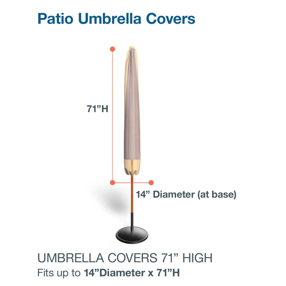 Budge 14″ Dia. x 71″ H Beige Patio Umbrella Cover, All-Seasons
