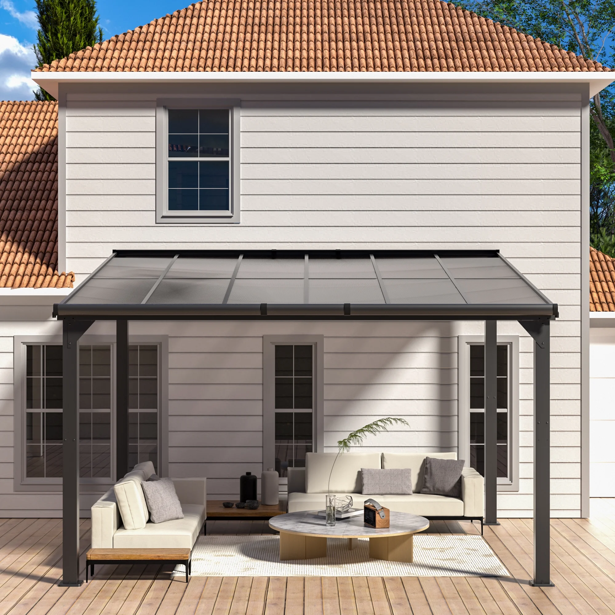 Jaxpety 14 x 10 ft. Hardtop Gazebo Outdoor Awnings for Patio, Backyard, Porch