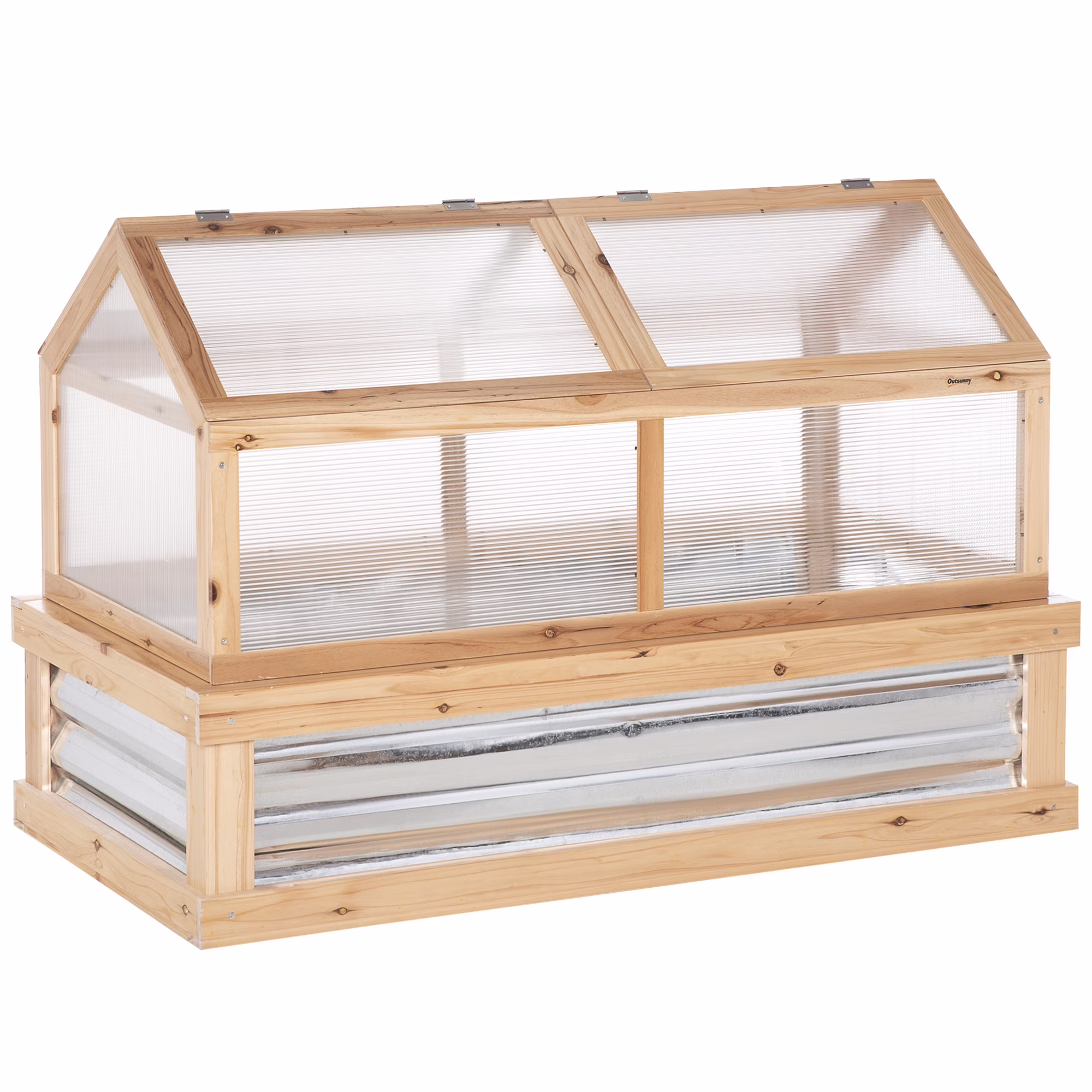 DUOSONG Outsunny Raised Garden Bed, 47" X 22" X 33", Elevated Wooden Planter Box W/ Lockable Wheels, Storage Shelf, And Bed Liner For Backyard, Patio, Natural Natural Wood Garden & Outdoor Garden