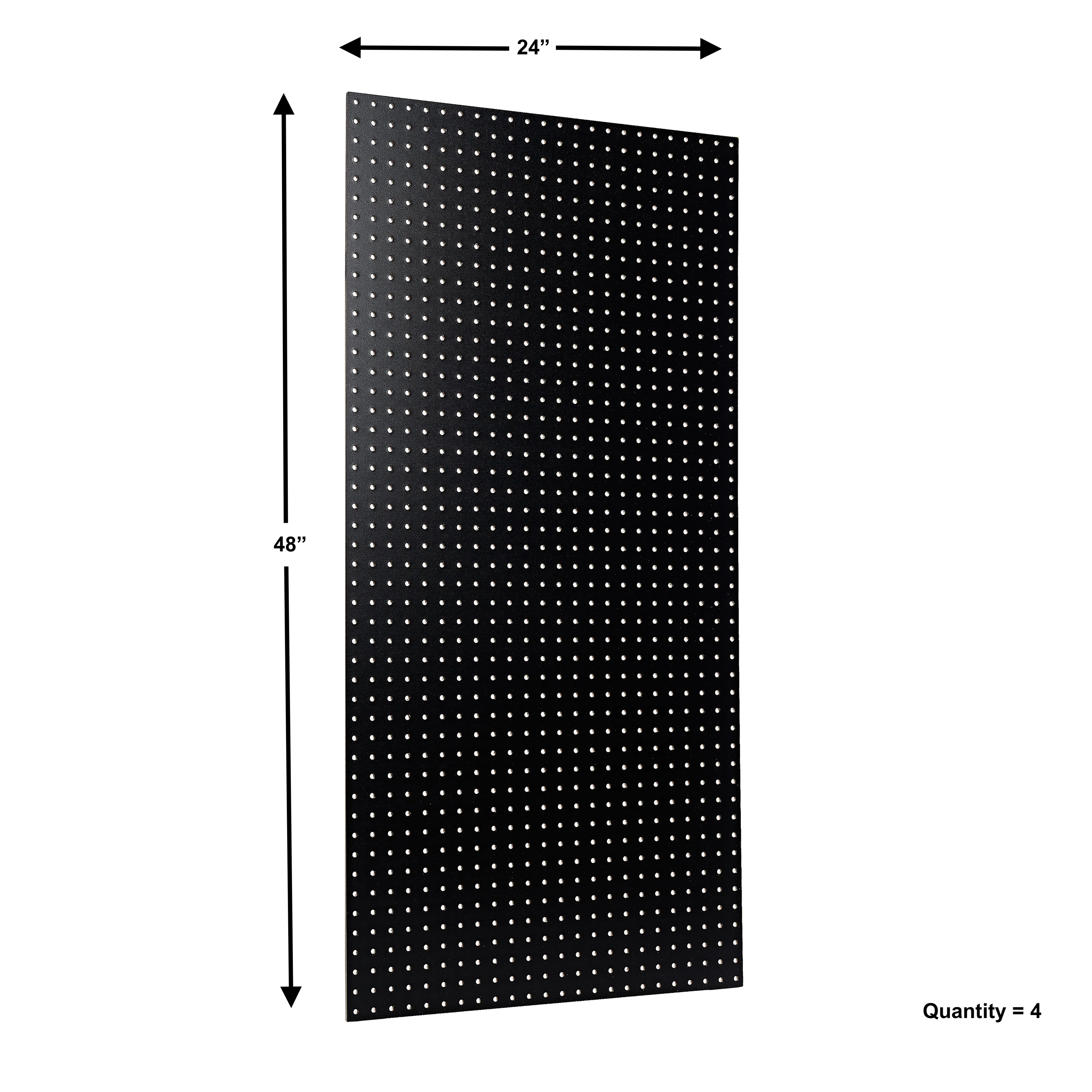 Triton Products 24inch x 48inch Black Tempered Wood Pegboards 4 Pack