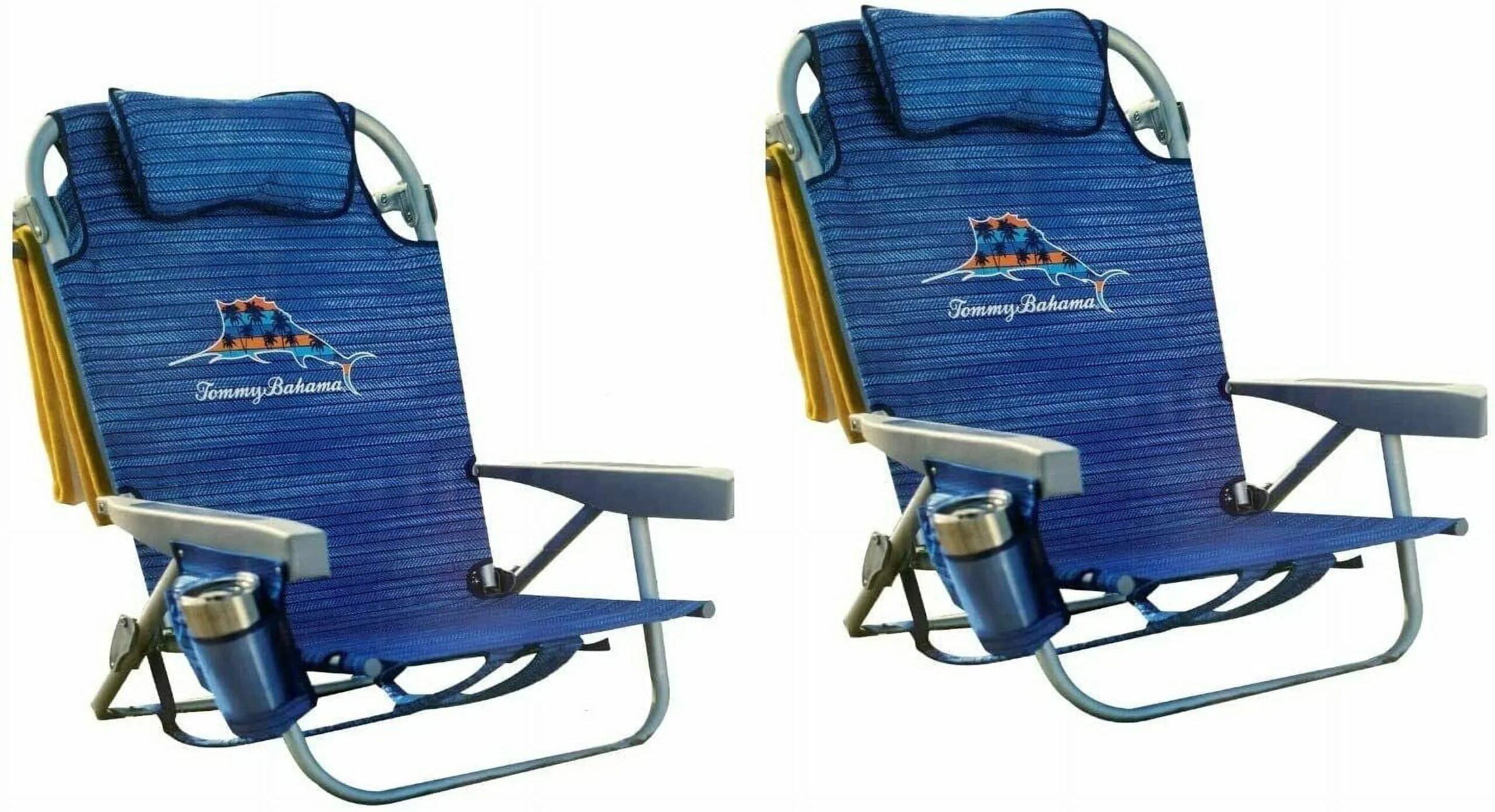 Tommy Bahama Backpack Beach Chairs – (2 PACK Blue )